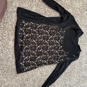 Grace & Lace Black Floral Lace Blouse